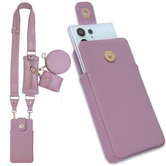 Samsung A13 5G Roze - Schouder Tas met Rits &amp;amp; Koord