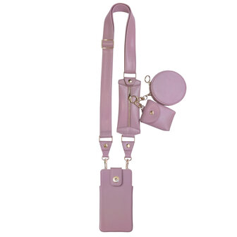 Samsung A13 5G Roze - Schouder Tas met Rits &amp;amp; Koord