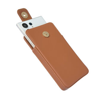 Samsung A13 5G Bruin - Schouder Tas met Rits &amp;amp; Koord