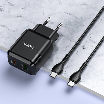 Google Pixel 7A - Type C Kabel &amp;amp; Stekker (N28) - 20W - Zwart