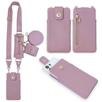 Samsung A50 Roze - Schouder Tas met Rits &amp;amp; Koord
