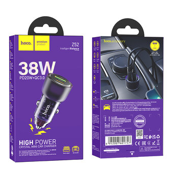 Samsung A50 - 1m Type C &amp;amp; Z52 Autolader - Zwart