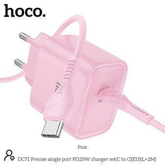 Nintendo Switch - 2m Type C &amp;amp; Stekker (DC71) - 25W - Roze