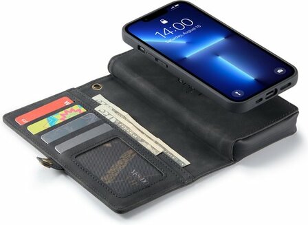 iPhone 13 Mini Charcoal Gray - 2 in 1 Extra Vakken Book Case