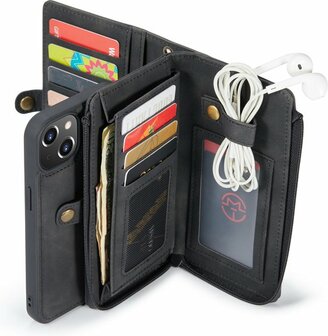 iPhone 13 Mini Charcoal Gray - 2 in 1 Extra Vakken Book Case