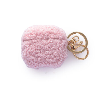 AirPods 4 - Roze - Schokbestendig Teddy Furr Cover met Ring &amp;amp; Sleutelhanger