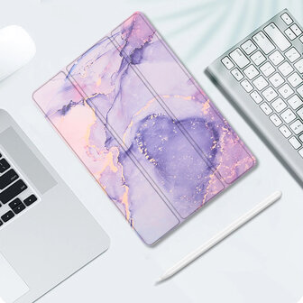Samsung Tab A9 Plus - Marmer Paars - Smart Cover