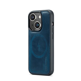 iPhone 15 - Navy Blue - 2 in 1 Lederen MagSafe Case