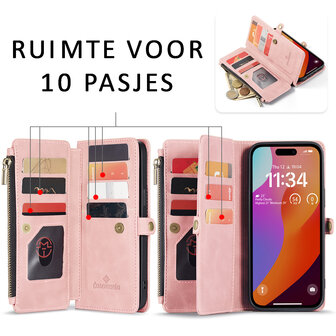 iPhone 15 Pale Pink - MagSafe Book Case met Rits