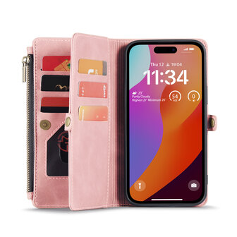 iPhone 15 Pale Pink - MagSafe Book Case met Rits