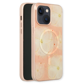 iPhone 15 Roze - MagSafe TPU Marmer
