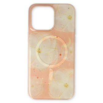 iPhone 15 Roze - MagSafe TPU Marmer