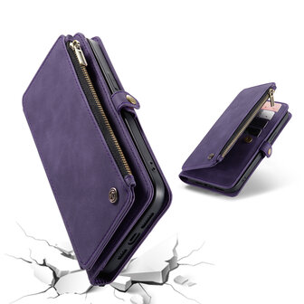 iPhone 15 Deep Purple - MagSafe Book Case met Rits