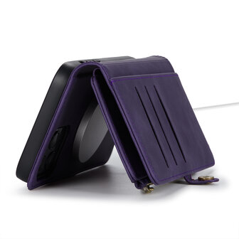 iPhone 15 Deep Purple - MagSafe Book Case met Rits