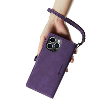 iPhone 15 Deep Purple - MagSafe Book Case met Rits