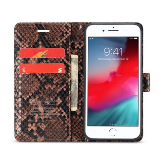 iPhone SE 2022 Bruin - Slangen Book Case