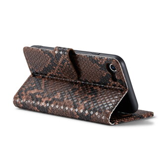 iPhone SE 2022 Bruin - Slangen Book Case