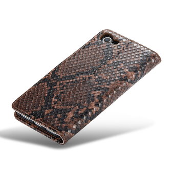 iPhone SE 2022 Bruin - Slangen Book Case