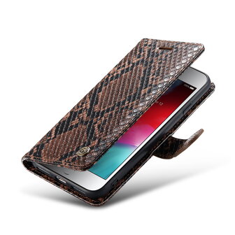 iPhone SE 2022 Bruin - Slangen Book Case