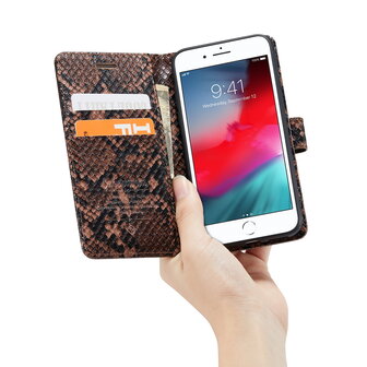 iPhone SE 2022 Bruin - Slangen Book Case