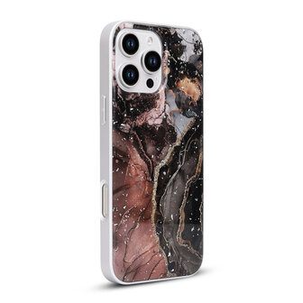 iPhone 16 Pro Max - Zwart - Camera Marmer MagSafe Back Cover