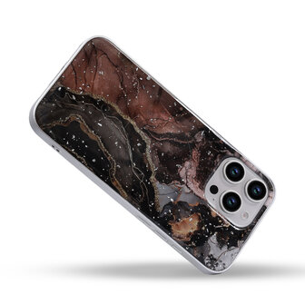 iPhone 16 Pro Max - Zwart - Camera Marmer MagSafe Back Cover