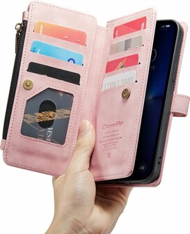 iPhone 13 Pro Max Pale Pink - Book Case met Rits