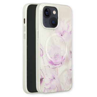iPhone 15 Paars - MagSafe TPU Marmer