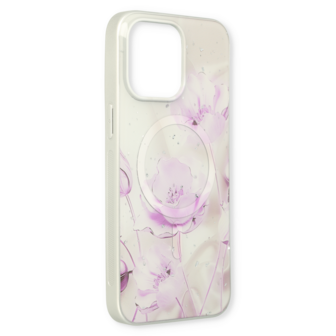 iPhone 15 Paars - MagSafe TPU Marmer