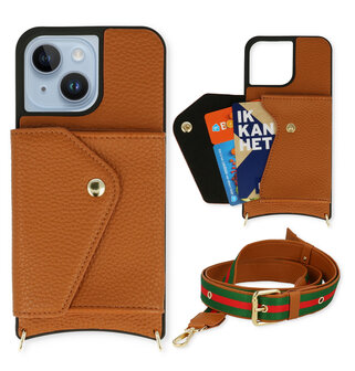 iPhone 14 Bruin - Back Cover met Band