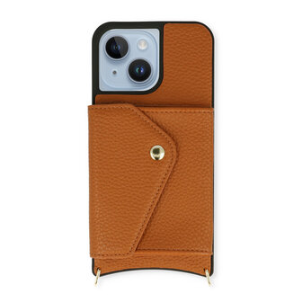 iPhone 14 Bruin - Back Cover met Band