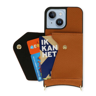 iPhone 14 Bruin - Back Cover met Band