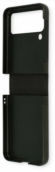 Samsung Z Flip 4 Charcoal Gray - Kunstlederen Back Cover