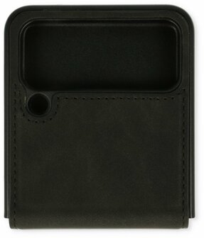 Samsung Z Flip 4 Charcoal Gray - Kunstlederen Back Cover