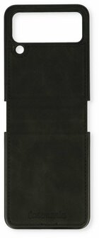 Samsung Z Flip 4 Charcoal Gray - Kunstlederen Back Cover