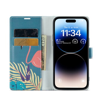 iPhone 14 Pro met Tropica Print - Book Case