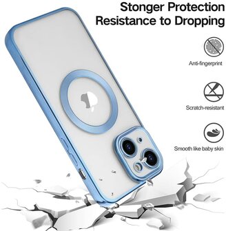 iPhone 15 Blauw - TPU Back Cover - Geschikt voor Magsafe