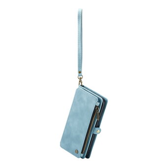 iPhone 15 Aqua Blue - MagSafe Book Case met Rits