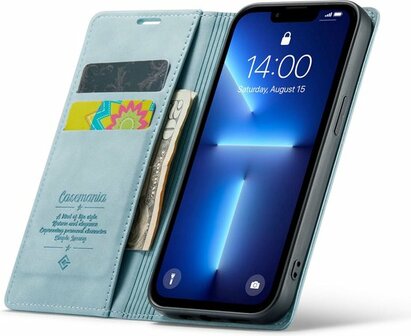 iPhone 13 Pro Max Aqua Blue - Book Case