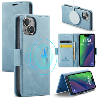 iPhone 15 Aqua Blue - MagSafe Book Case