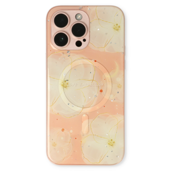 iPhone 14 Pro Max Roze - MagSafe TPU Marmer