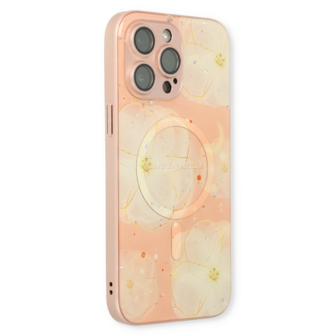 iPhone 14 Pro Max Roze - MagSafe TPU Marmer