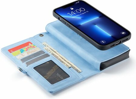 iPhone 13 Pro Max Sky Blue - 2 in 1 Extra Vakken Book Case