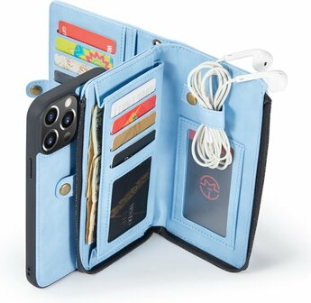 iPhone 13 Pro Max Sky Blue - 2 in 1 Extra Vakken Book Case