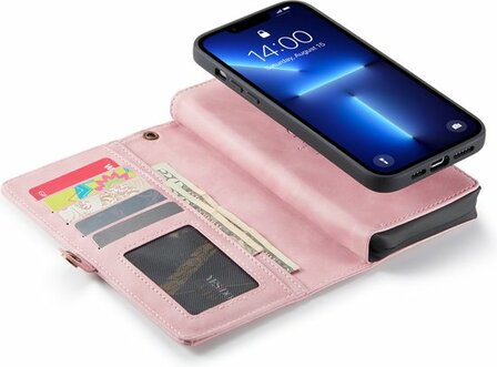 iPhone 13 Pro Pale Pink - 2 in 1 Extra Vakken Book Case