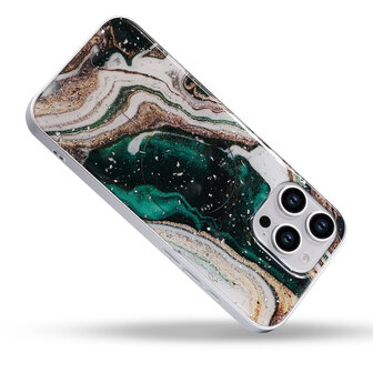 iPhone 16 Pro Max - Groen - Camera Marmer MagSafe Back Cover