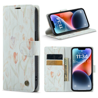 iPhone 14 met Tulpen Print - Book Case
