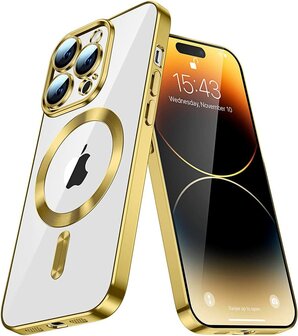 iPhone 14 Pro Max Goud - TPU Back Cover Geschikt voor Magsafe