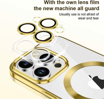 iPhone 14 Pro Max Goud - TPU Back Cover Geschikt voor Magsafe