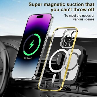 iPhone 14 Pro Max Goud - TPU Back Cover Geschikt voor Magsafe